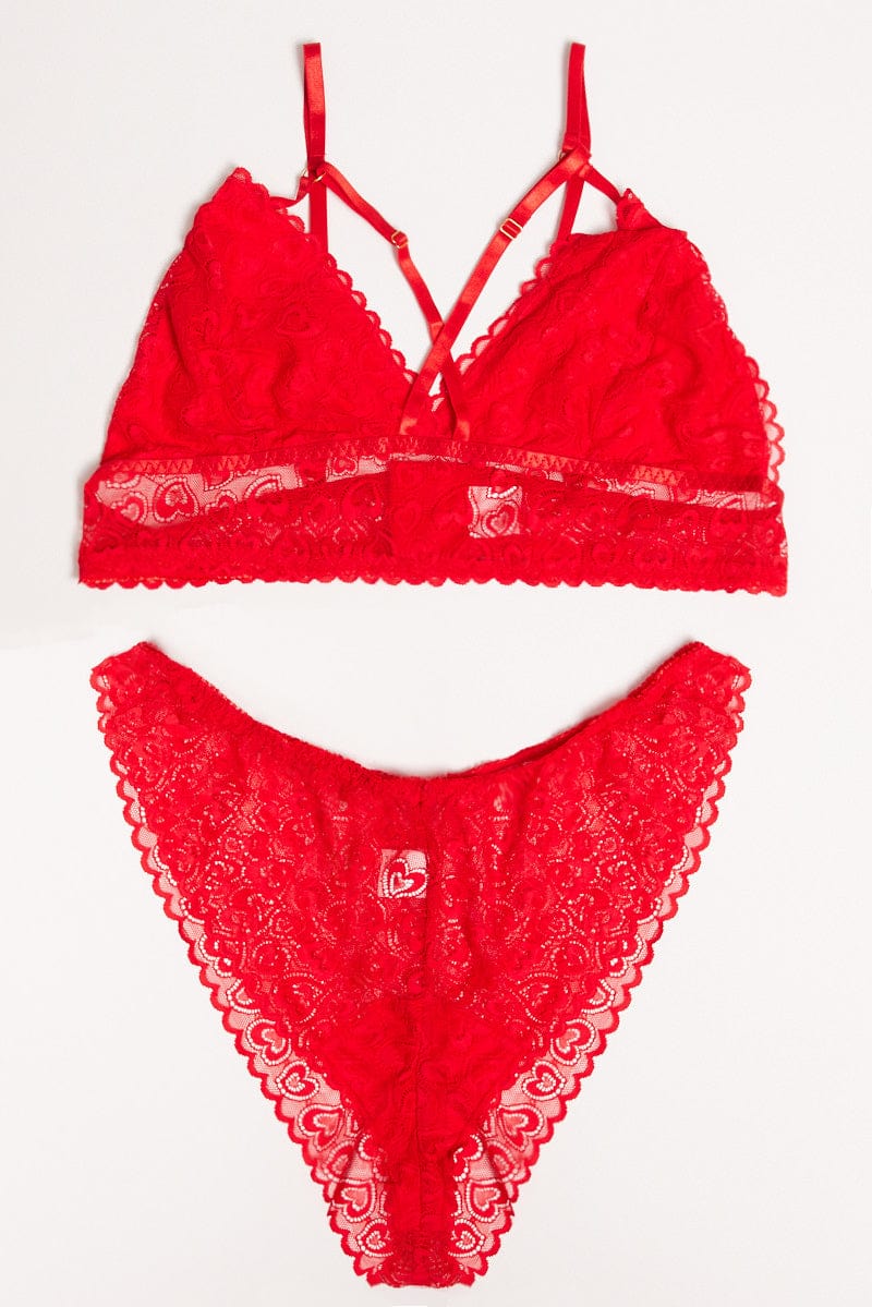 Red Lace Lingerie Set for YouandAll Fashion