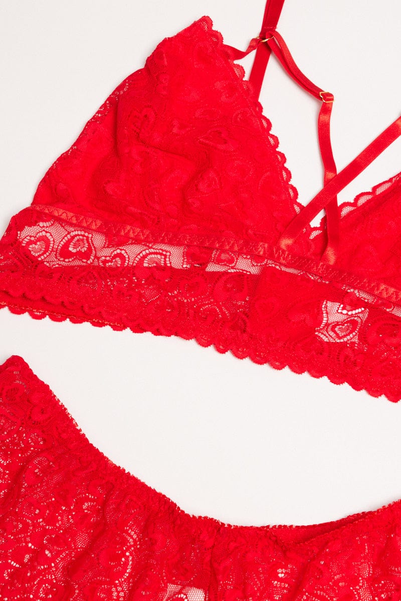 Red Lace Lingerie Set for YouandAll Fashion