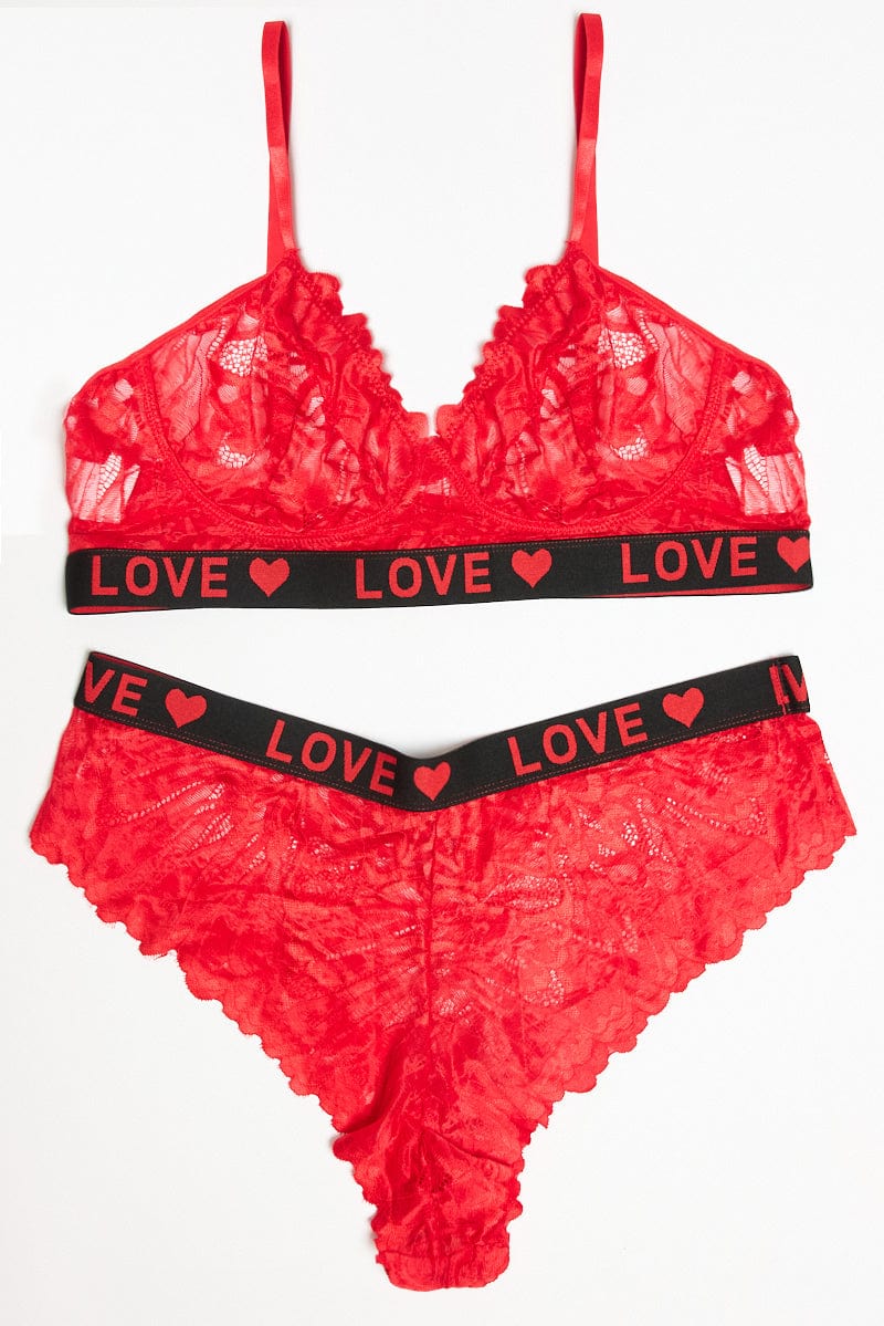 Red Lace Lingerie Set for YouandAll Fashion