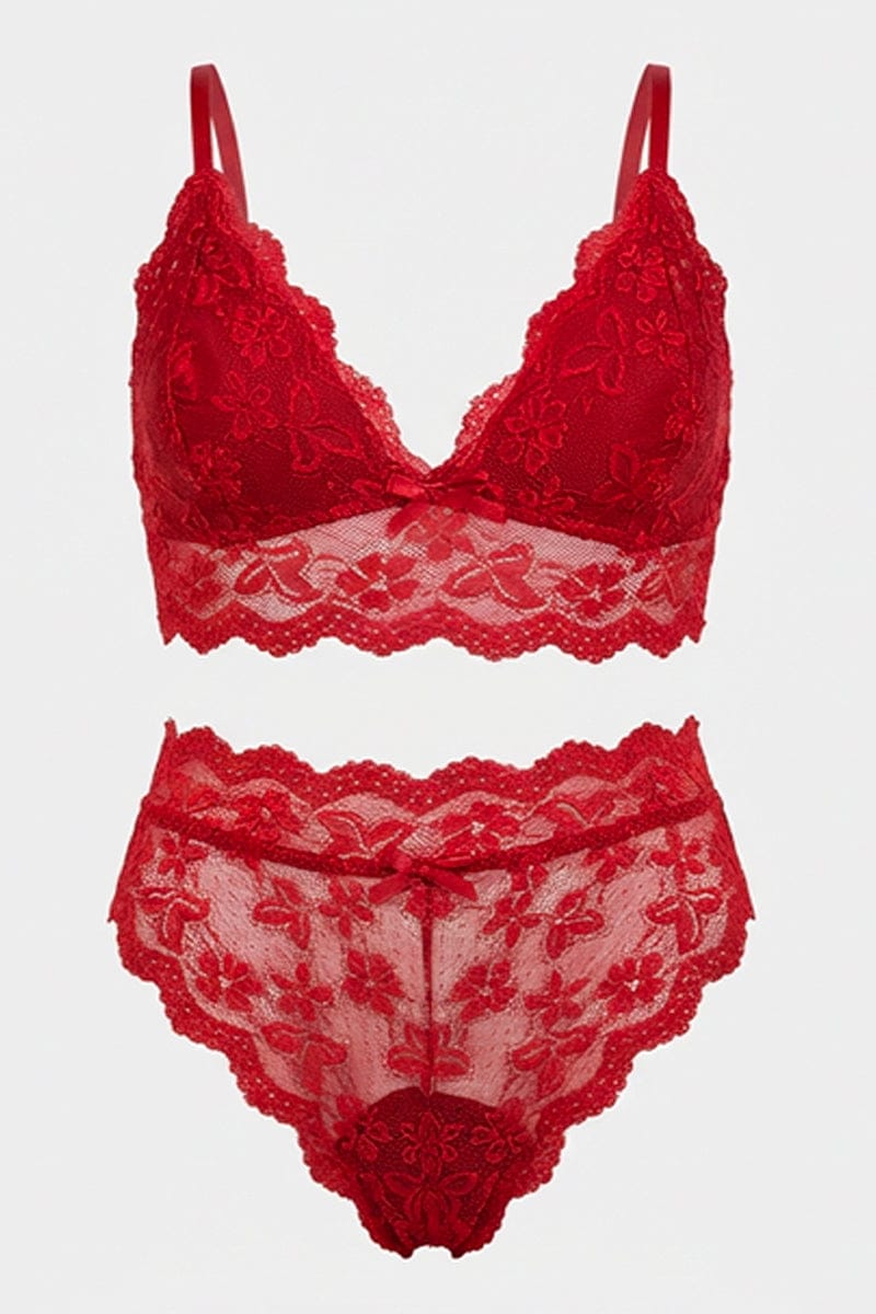 Red Lace Lingerie Set for YouandAll Fashion
