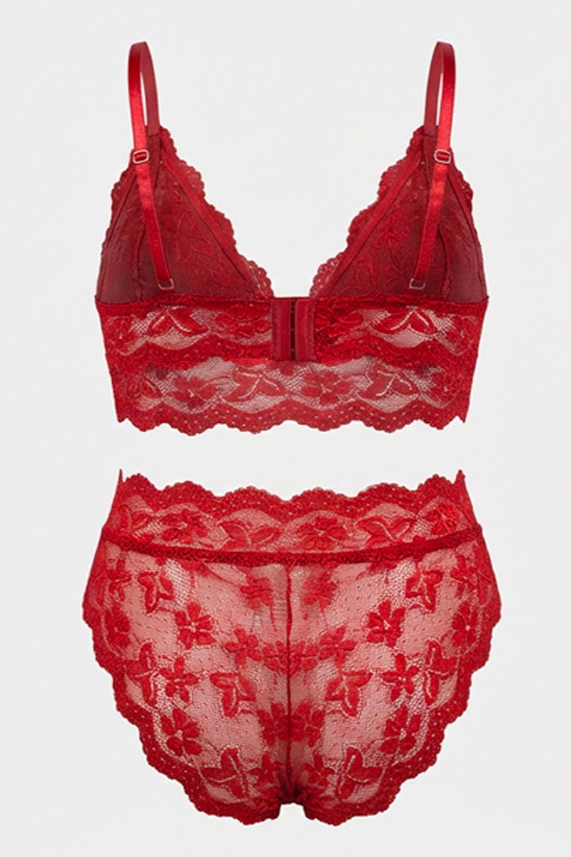 Red Lace Lingerie Set for YouandAll Fashion