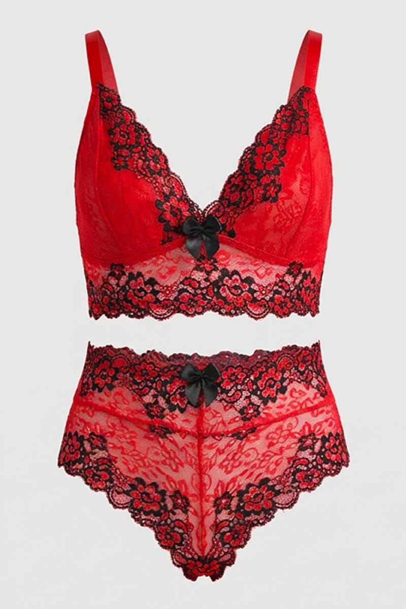 Red Lace Lingerie Set for YouandAll Fashion