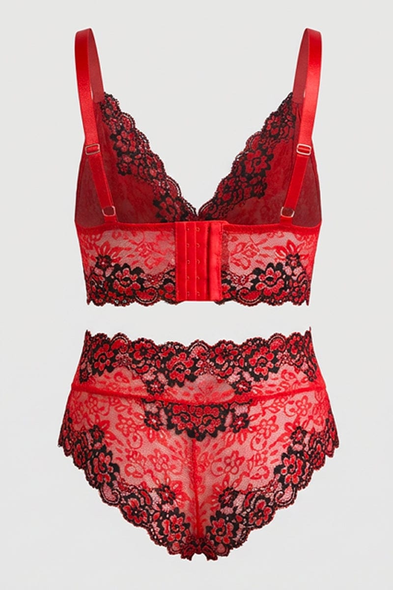 Red Lace Lingerie Set for YouandAll Fashion