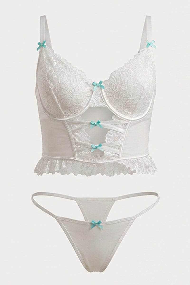 White Lace Lingerie Set for YouandAll Fashion