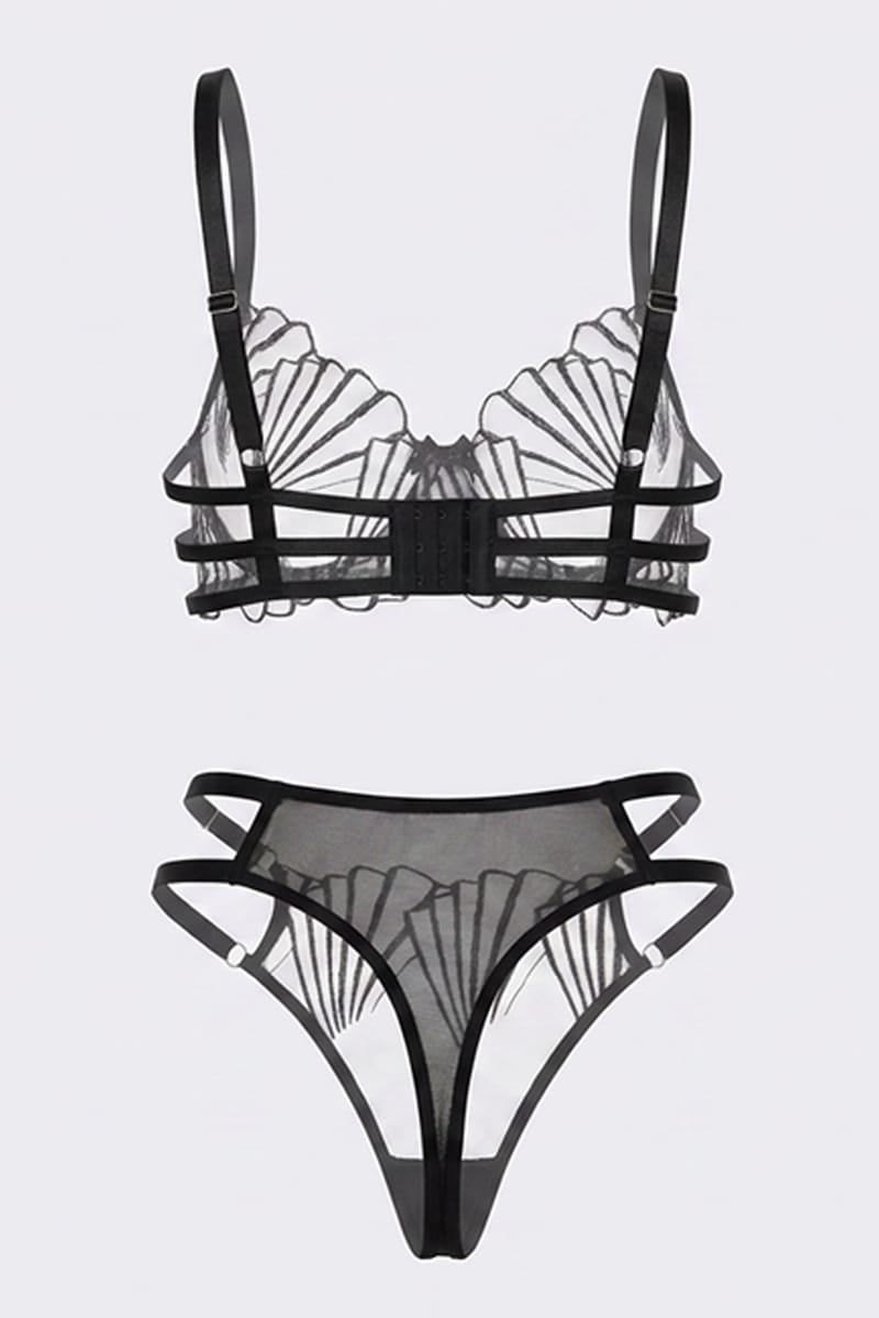 Black Embroidered Lingerie Set for YouandAll Fashion