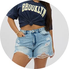 Shop Denim Shorts at You and All Curvy Plus Size