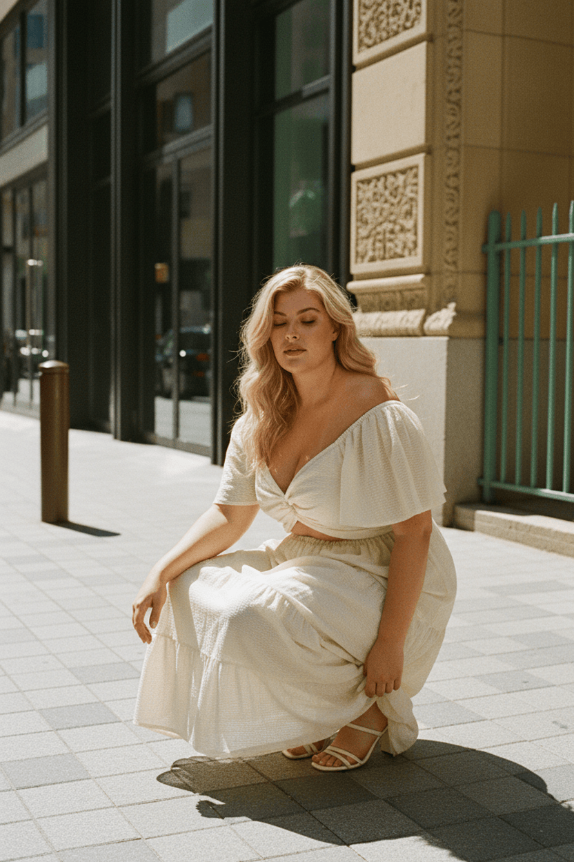 White Maxi Dress Short Sleeve Cut Out