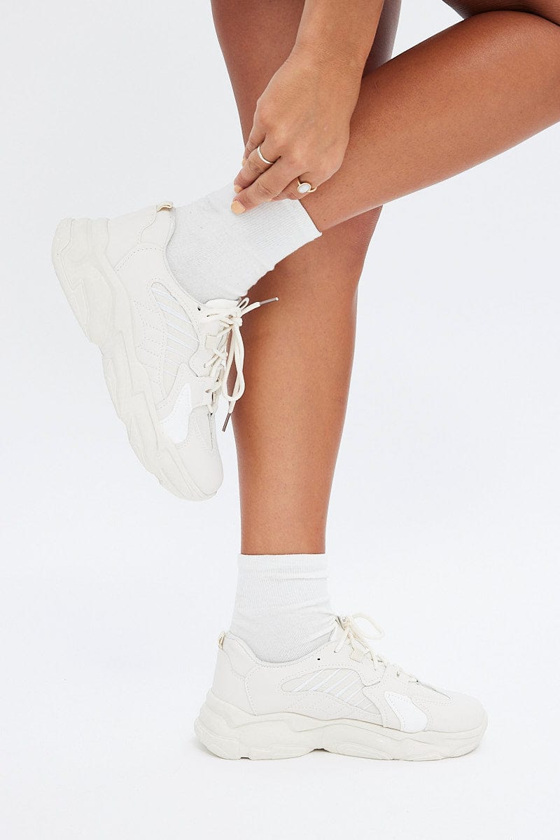 White Chunky Sneakers Trainers