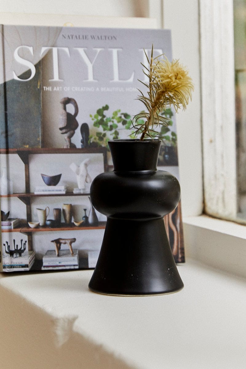 Black Stacked Vase