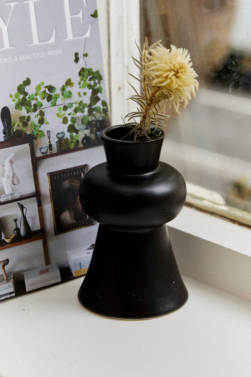 Black Stacked Vase