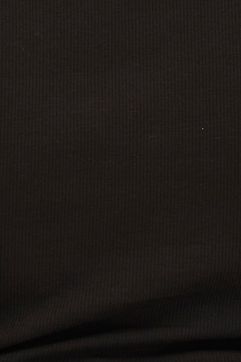 BLACK Rib Top Keyhole Short Sleeve Jersey-cjc11419-47ab-6