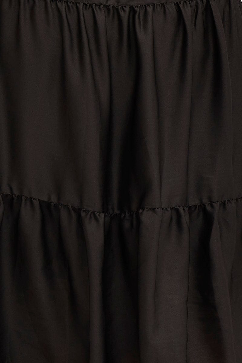 Black Midi Dress One Frill Shoulder-cdd25494-35ab-6