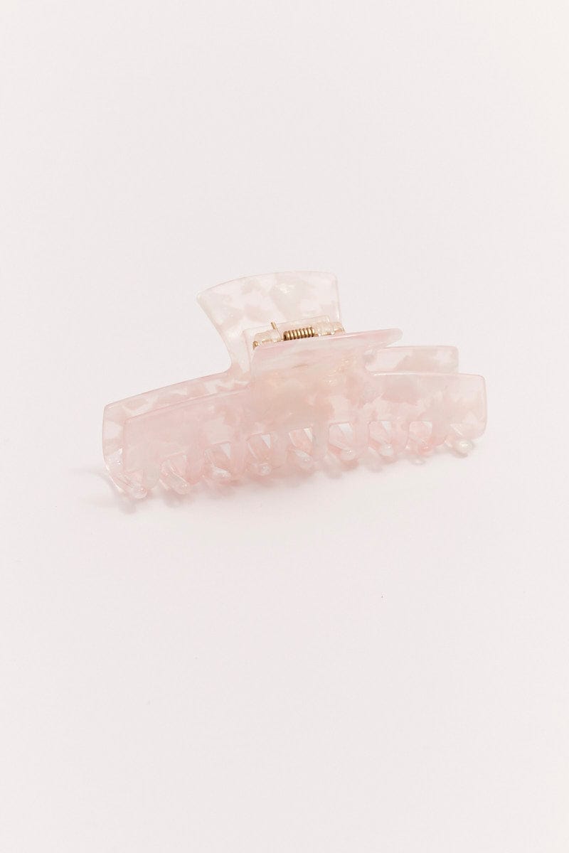 Pink Pearl Look Claw Clip