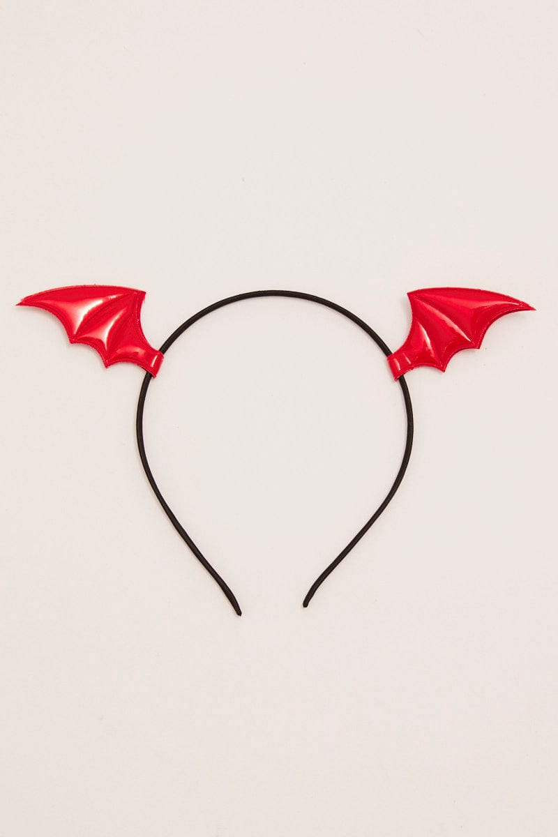 Red Halloween Bat Wing Headband