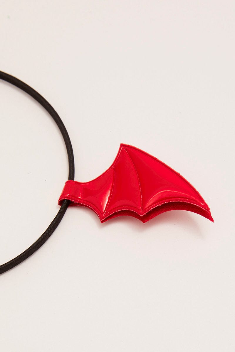 Red Halloween Bat Wing Headband