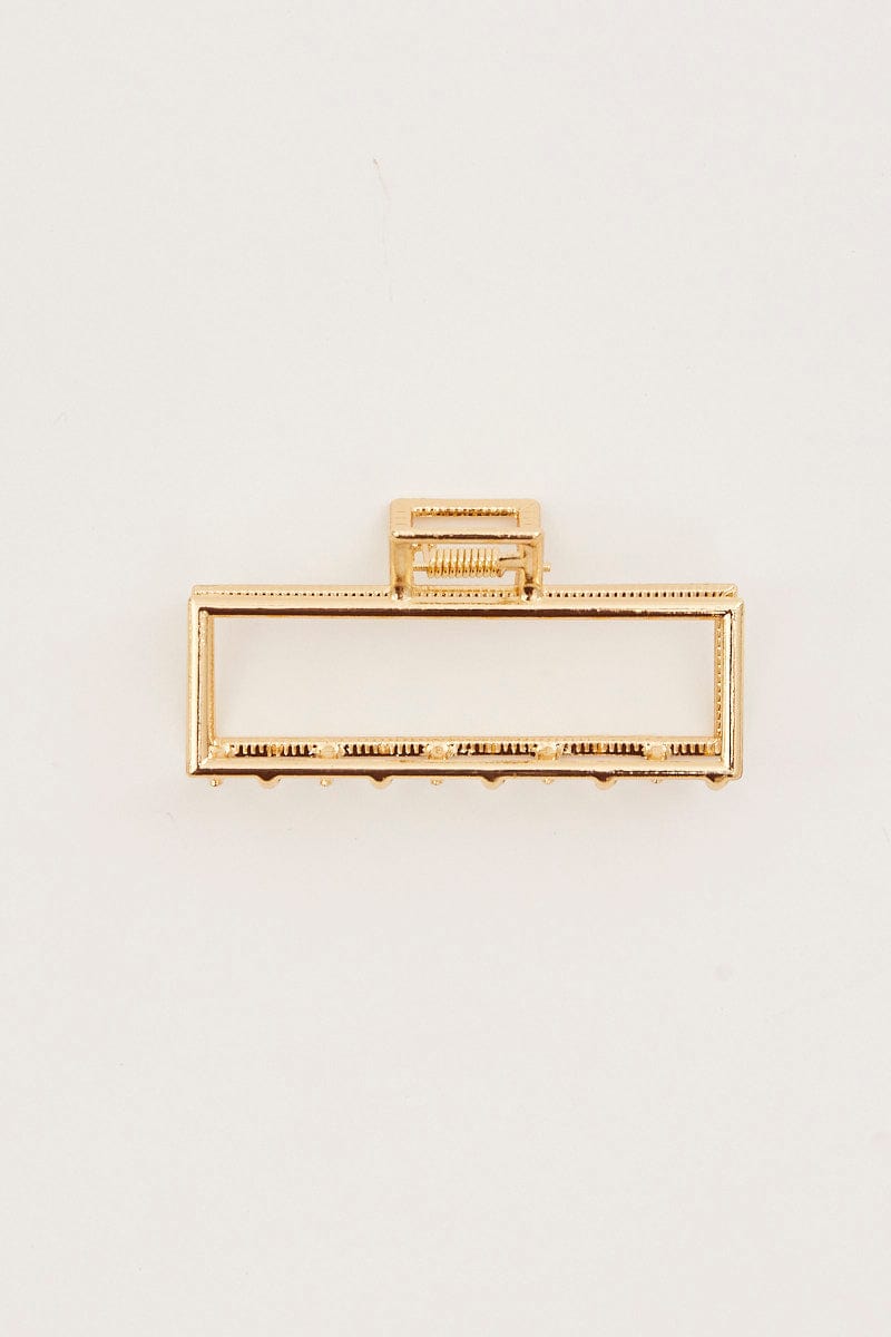 Metallic Rectangle Metal Claw Hair Clip