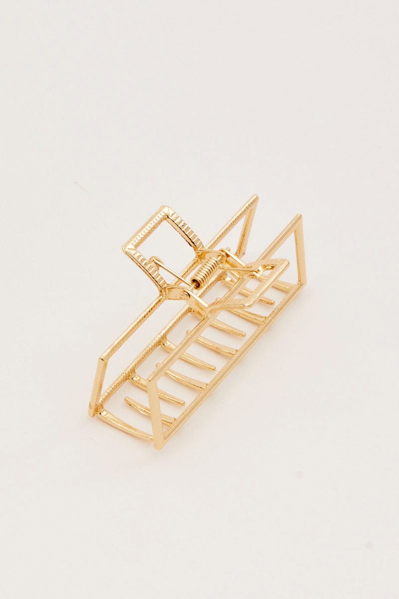 Metallic Rectangle Metal Claw Hair Clip