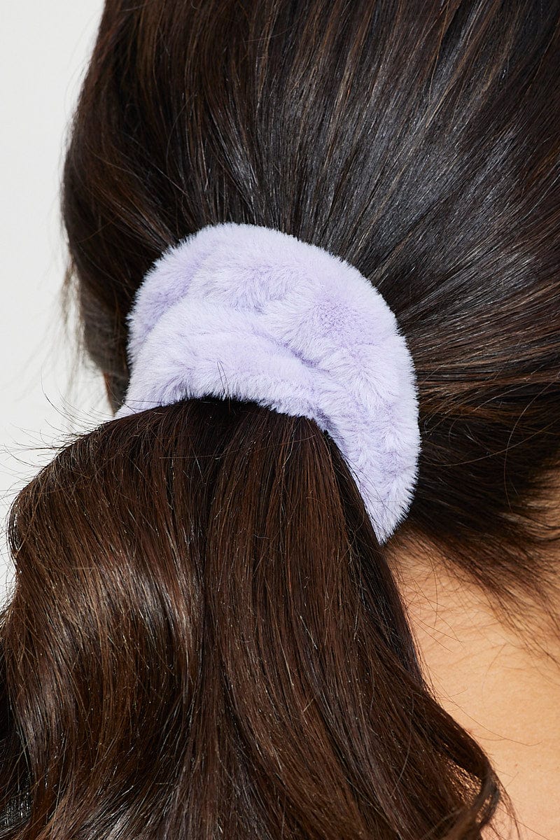 Multi Colour Pastel Colour Faux Fur 3 Pack Scrunchies