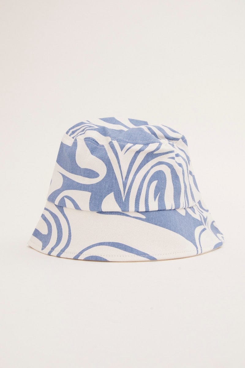 Blue Graphic Bucket Hat