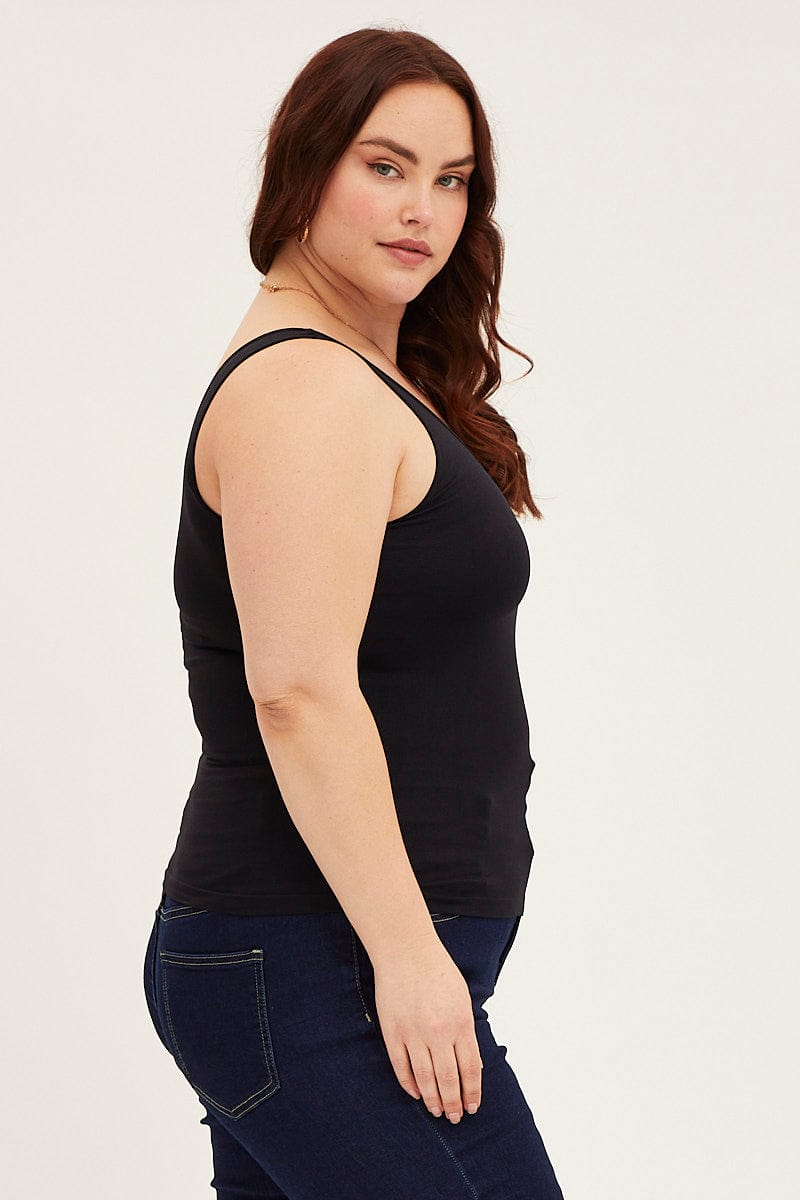 Black Seamless Basic Tank Top