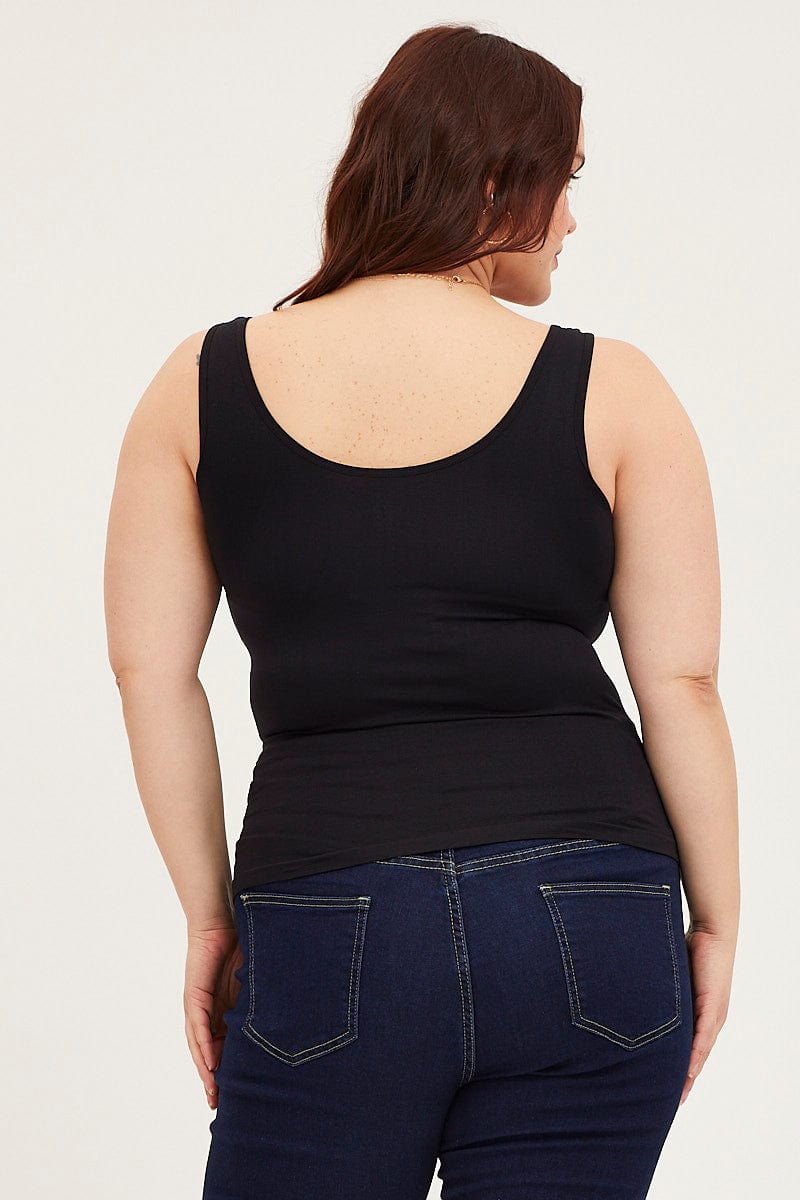 Black Seamless Basic Tank Top