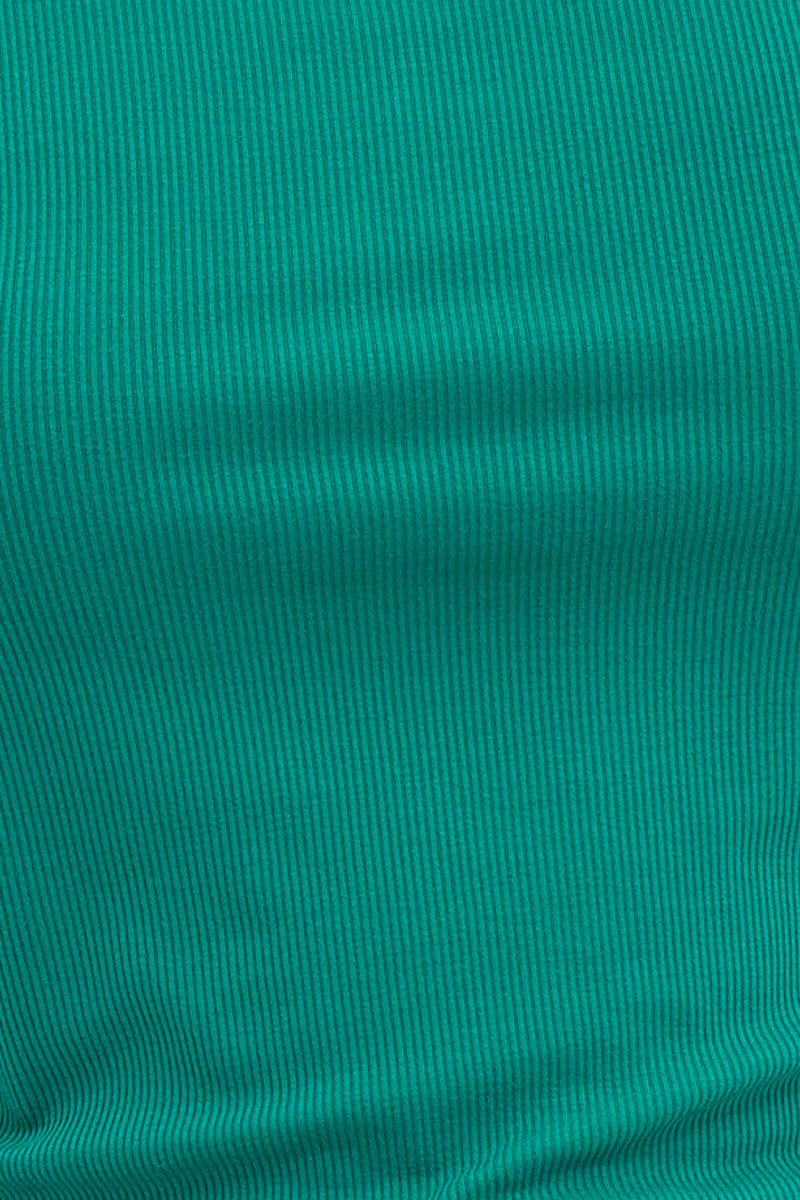 Green Crew Neck Short Sleeve Crop T-Shirt
