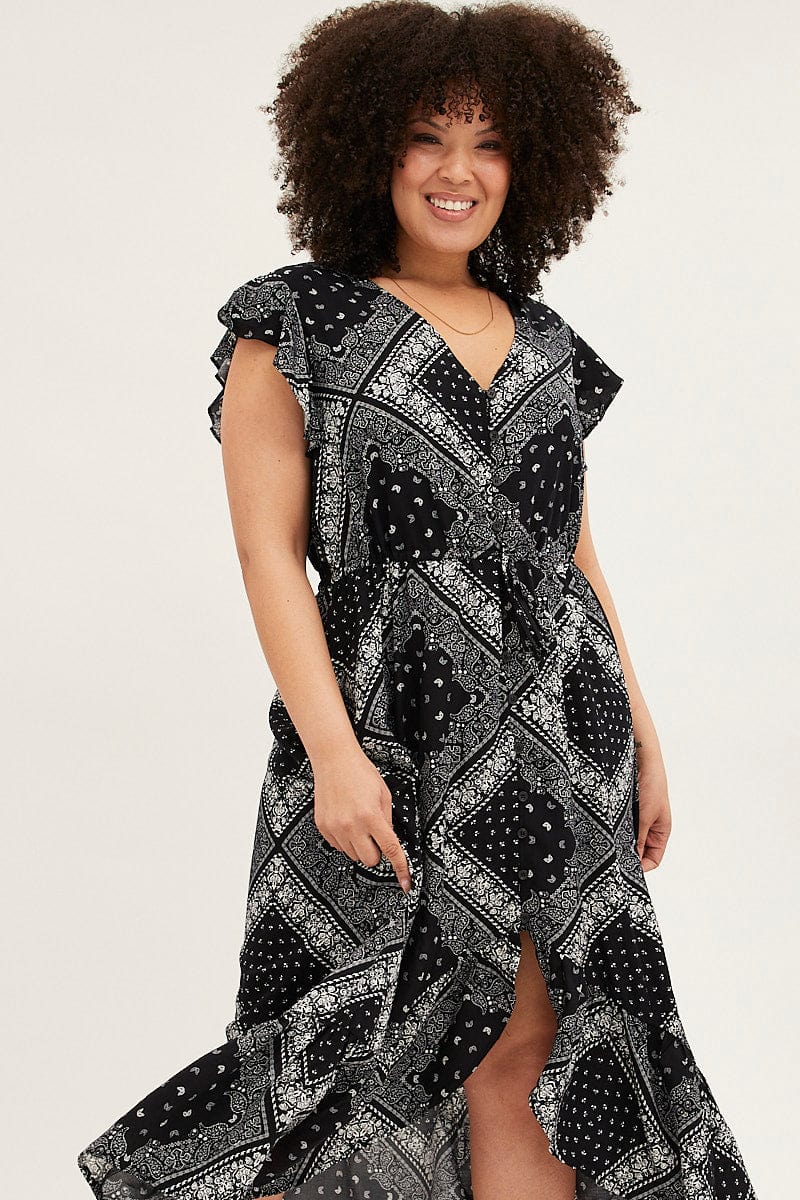 Black boho store dress plus size