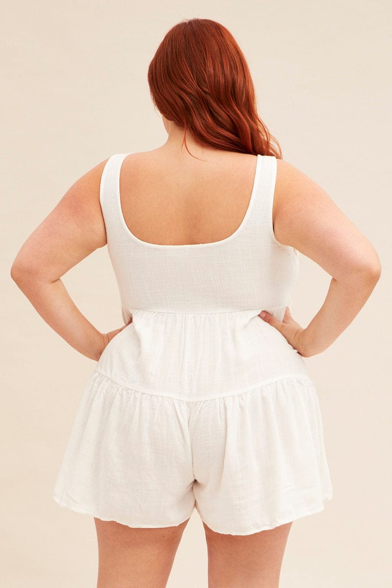 All white cheap playsuit