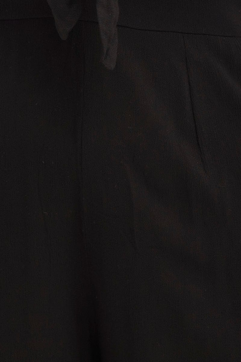 Black Jumpsuit Sleeveless Tie Front
