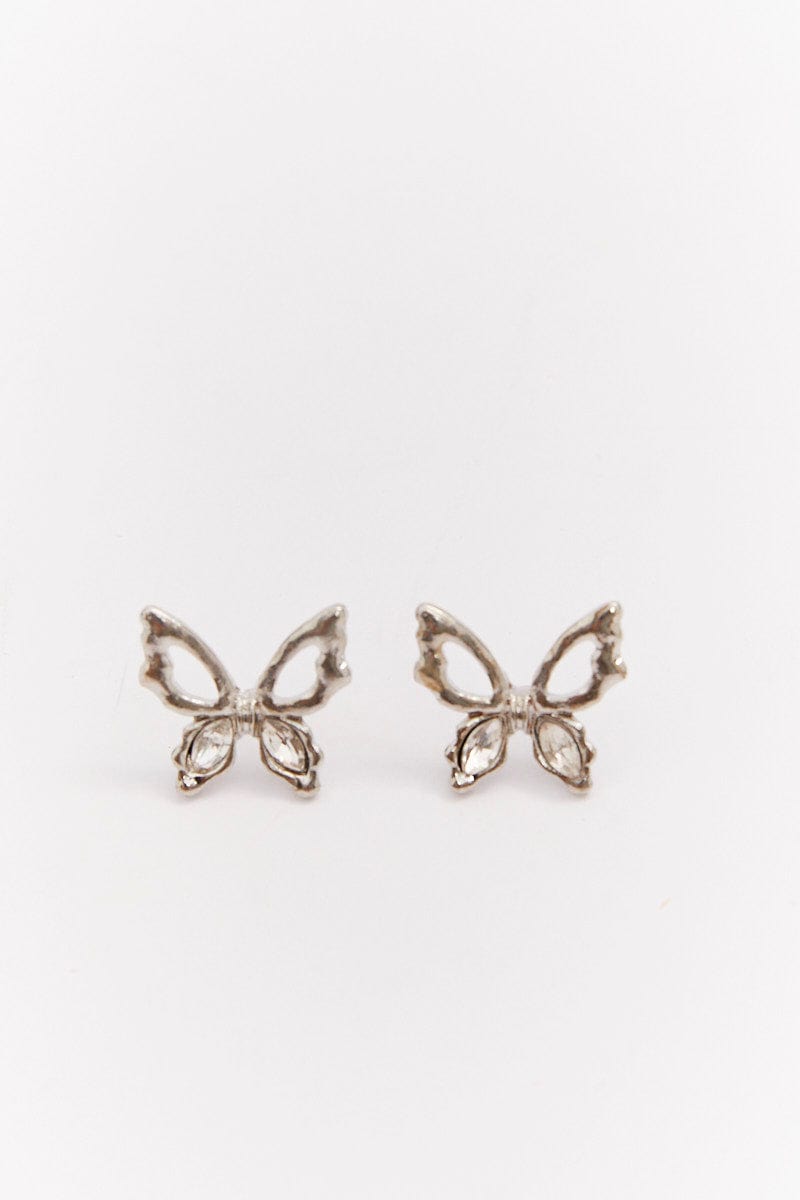 Grey Butterfly Earrings