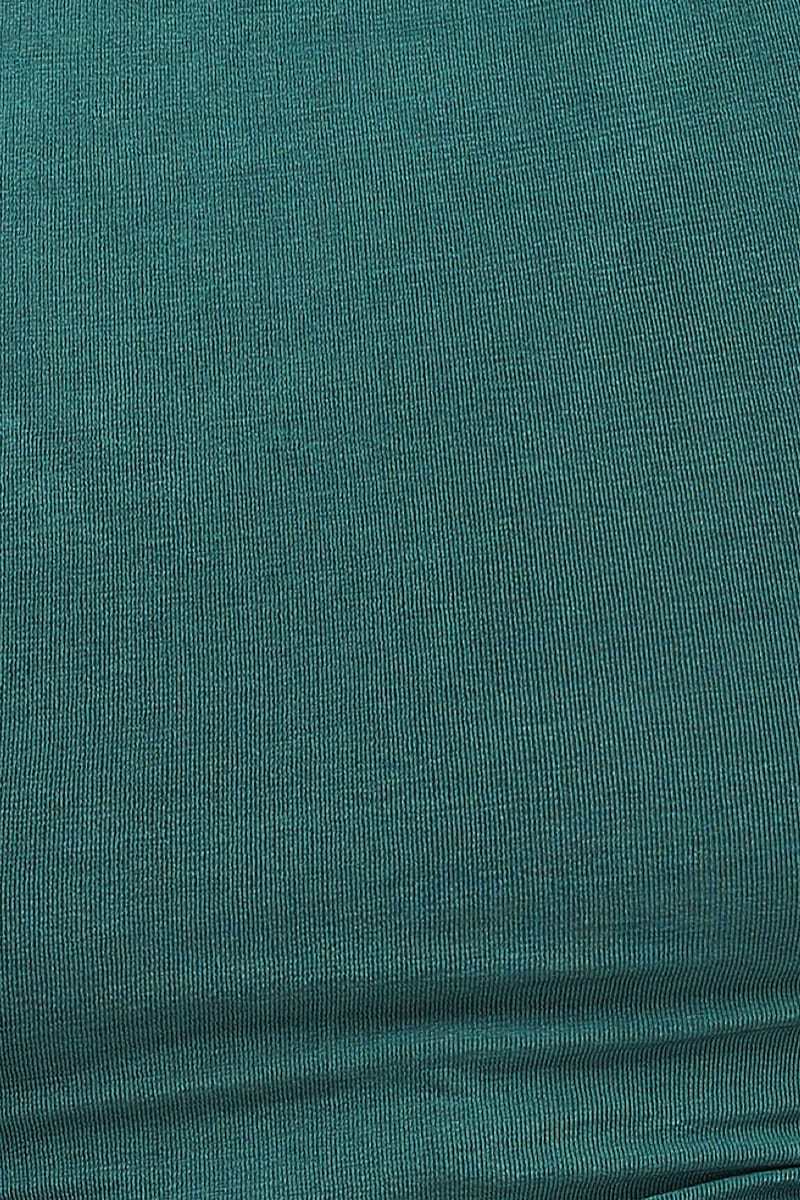 Green Short Sleeve Slinky Jersey Twist Top
