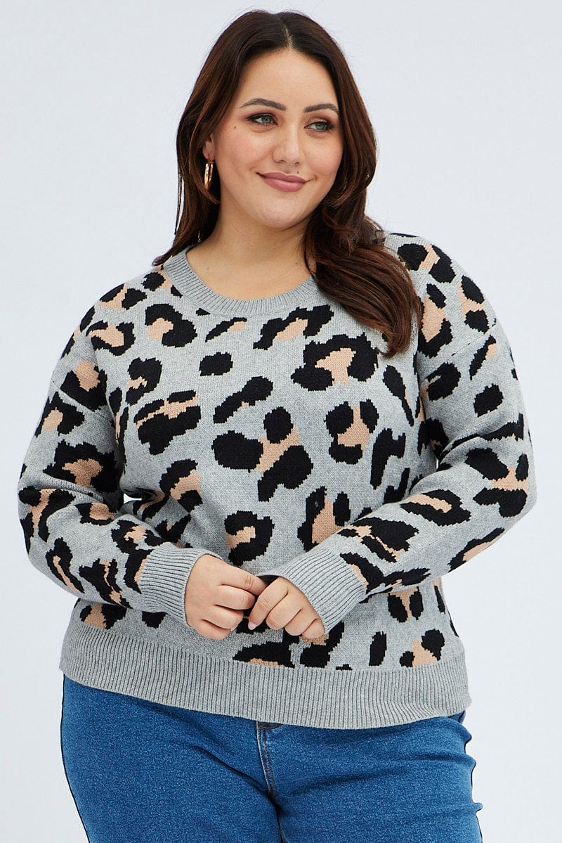 Animal Prt Plus Animal Print Knit For Women By You And All