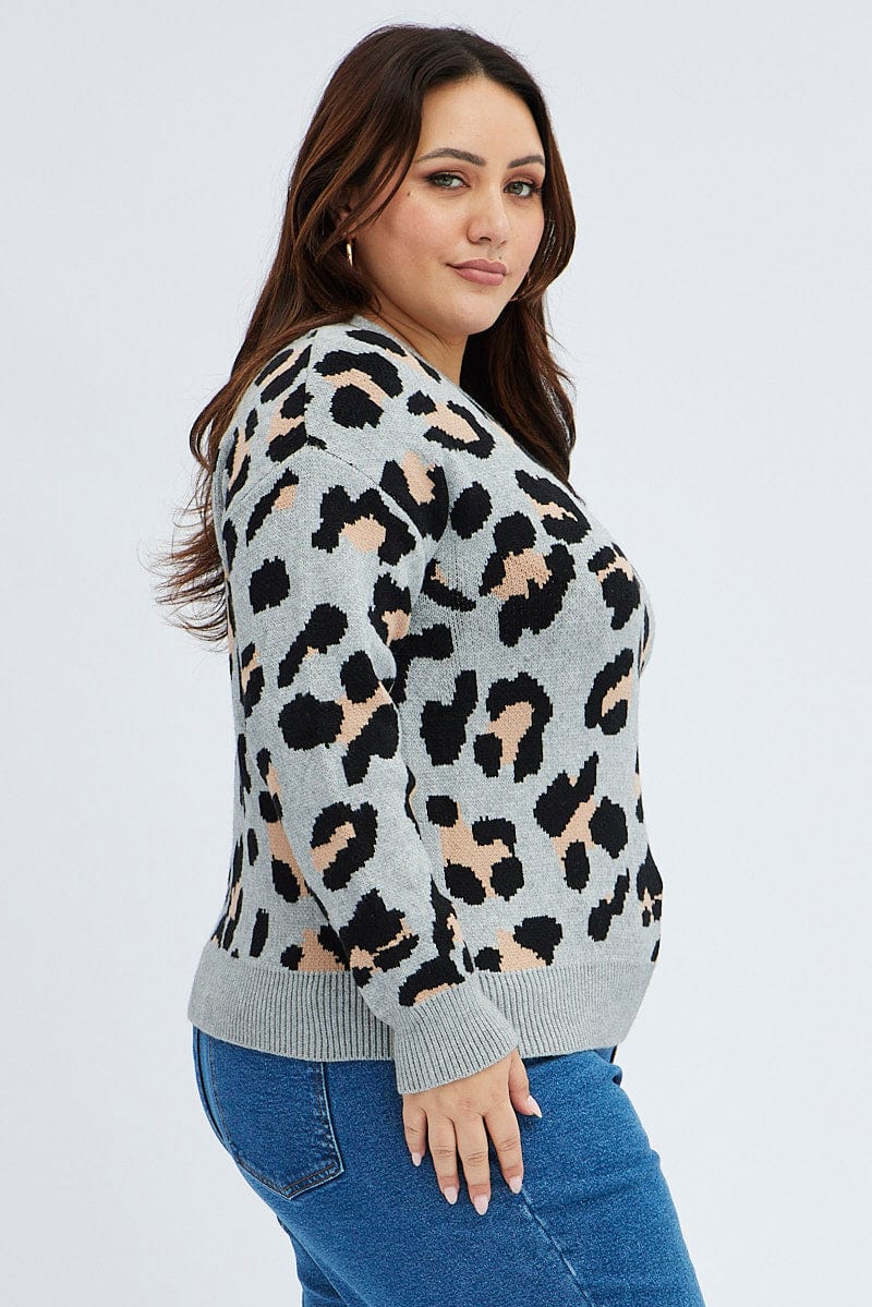 Animal Prt Plus Animal Print Knit For Women By You And All
