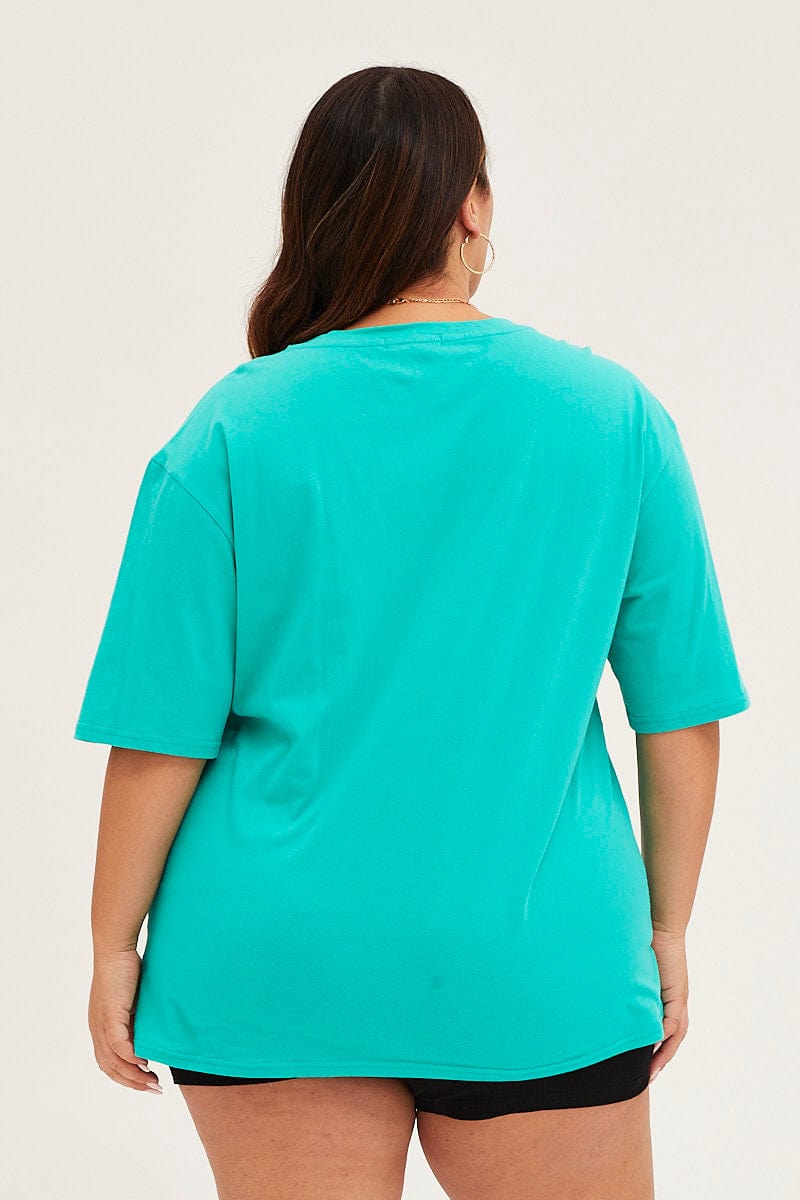 Green Crew Neck Short Sleeve Graphic T-Shirt-cjc1605b-84j-5