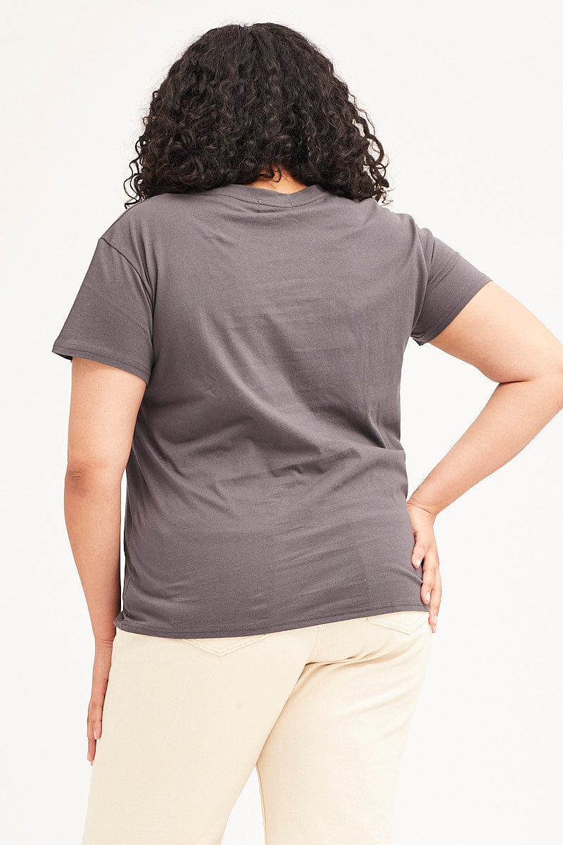 Grey Short Sleeve Abstract Sun Print T Shirt-cjc25390al-84ab-5