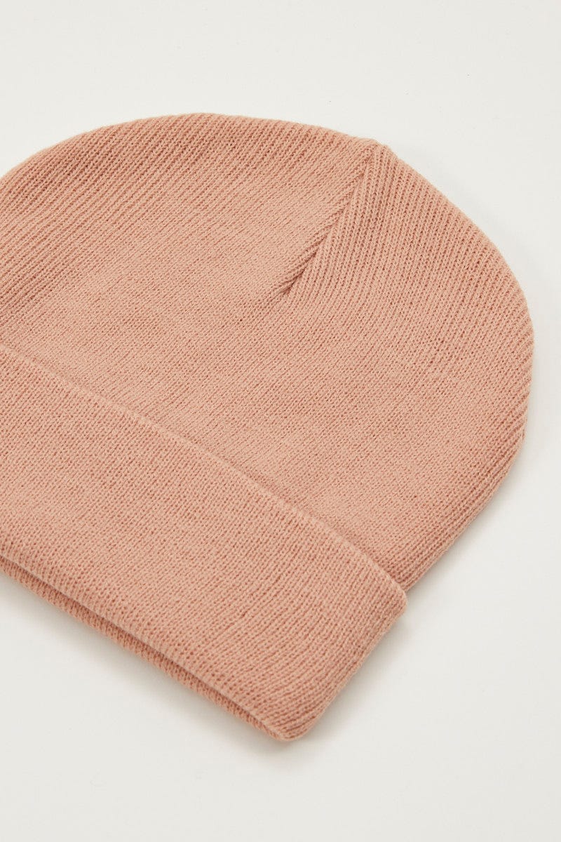 Pink Plus Ribbed Beanie For Women By You And All