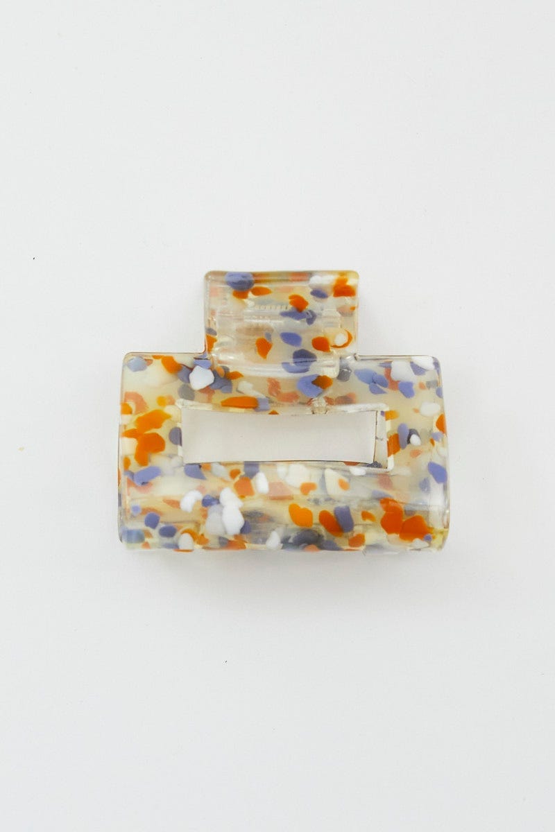 Orange Square Claw Clip For Women By You And All