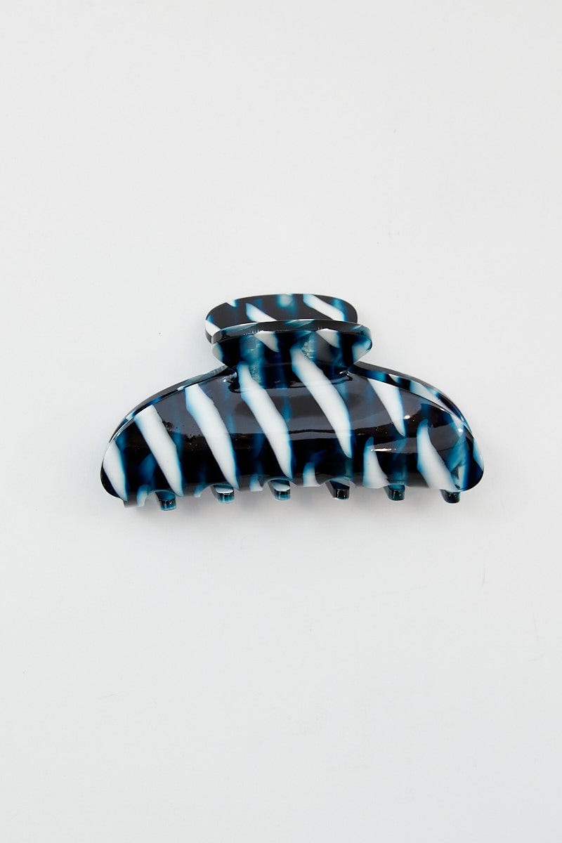 Blue Stripe Claw Clip For Women By You And All