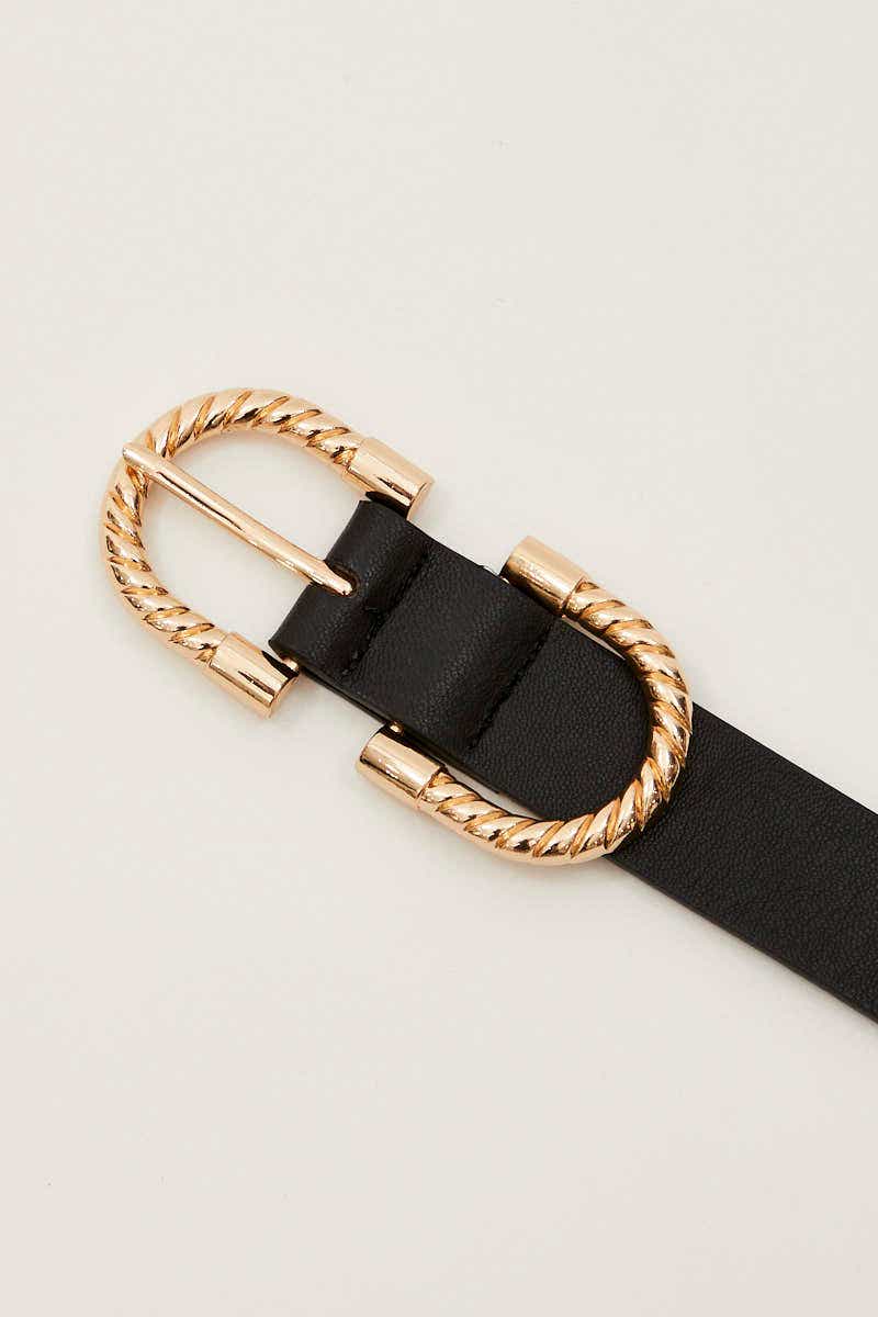 Black Plus Horseshoe Buckle Belt For Women By You And All