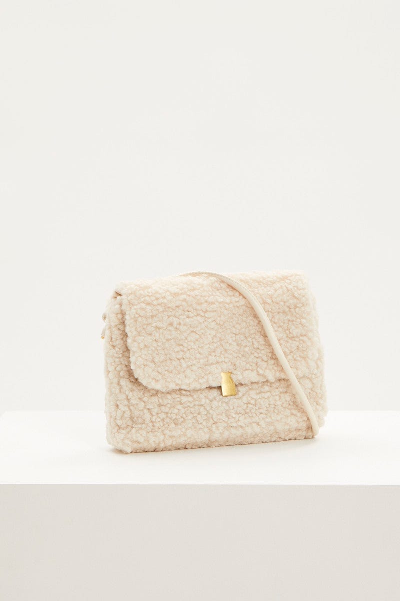 White Plus Borg Cross Body Bag For Women By You And All
