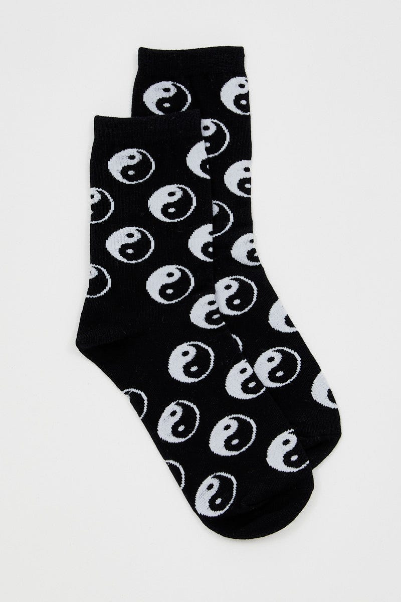 Print Yin And Yang Print Socks For Women By You And All