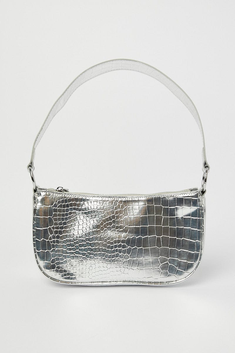 Grey Croc Shoulder Bag Hand Bag for YouandAll Fashion