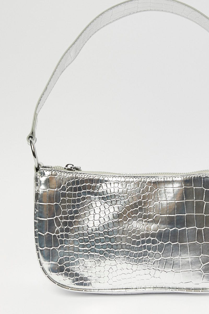 Grey Croc Shoulder Bag Hand Bag for YouandAll Fashion