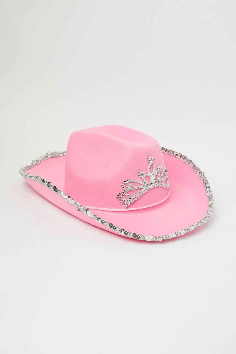 Pink Festival Cowboy Hat with Crown for YouandAll Fashion