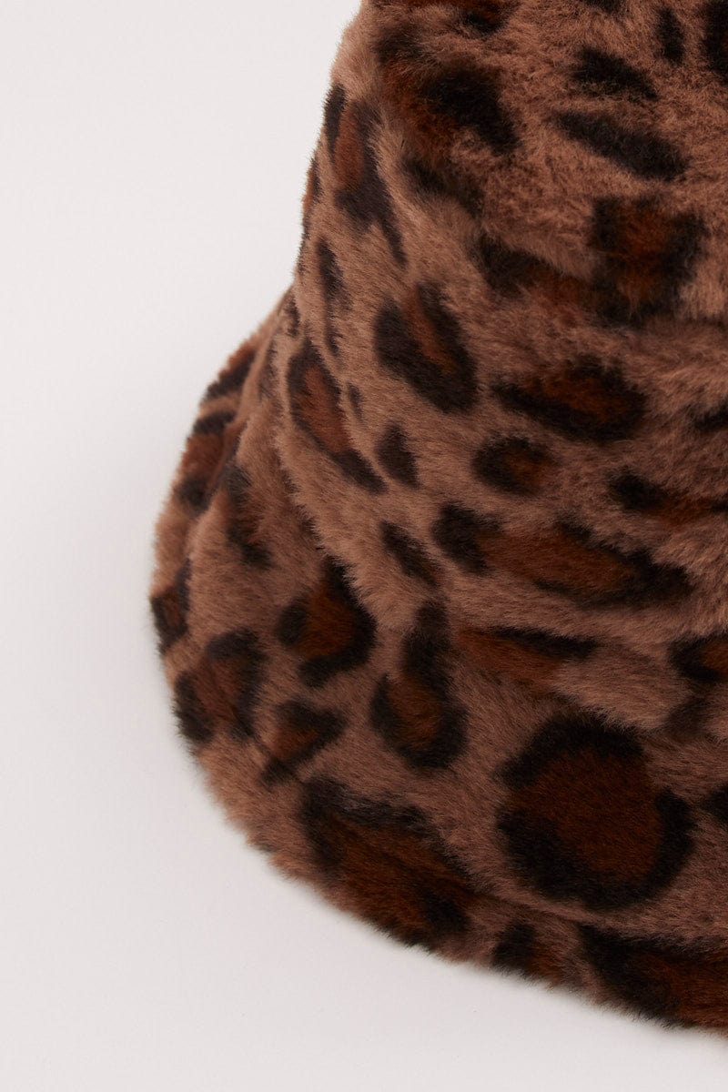 Leopard print best sale fur bucket hat