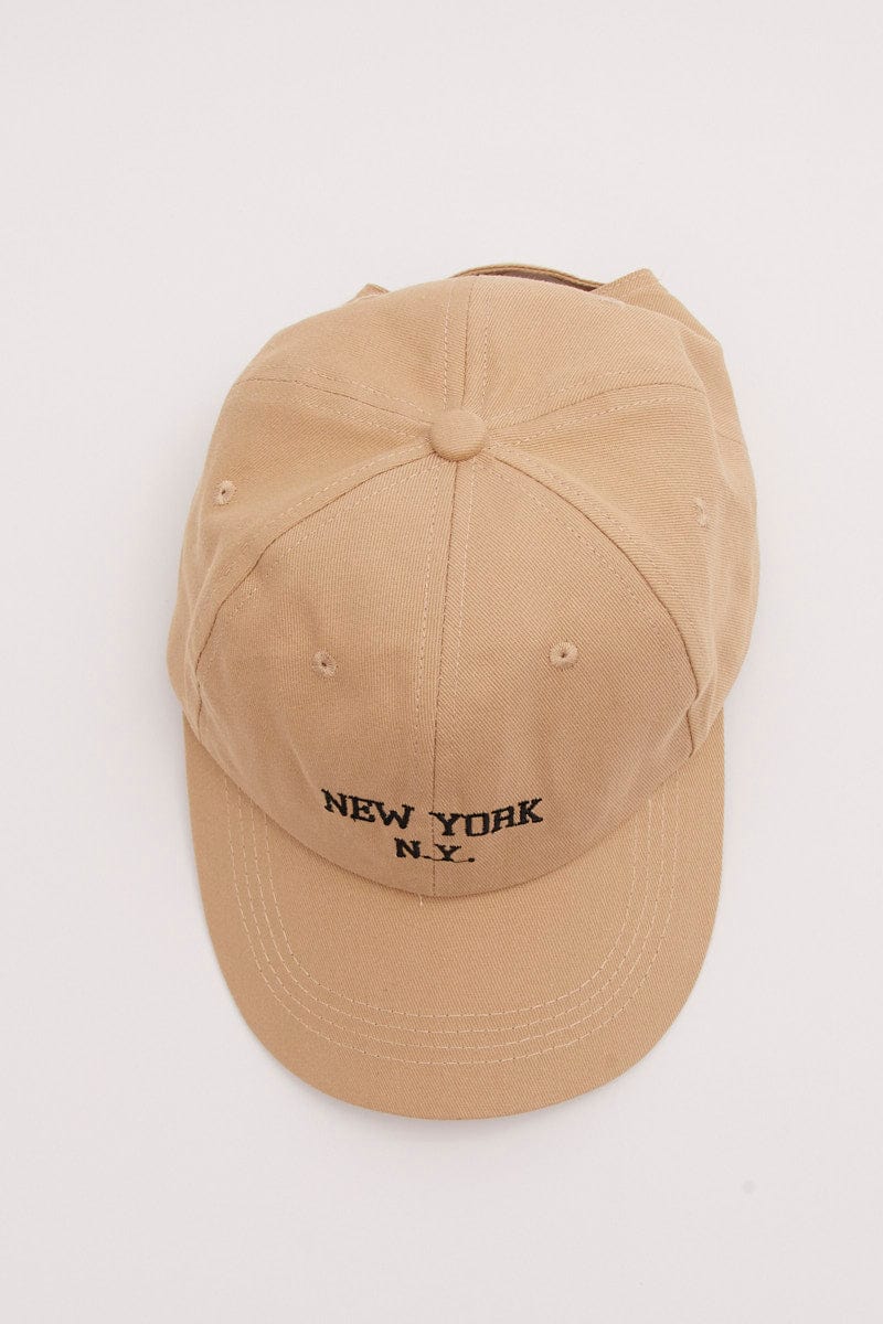 Beige New York Dad Cap for YouandAll Fashion