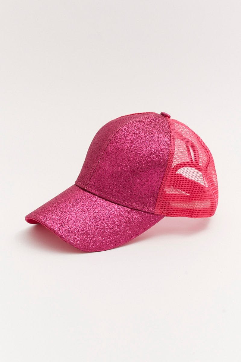 Pink Glitter Trucker Cap for YouandAll Fashion