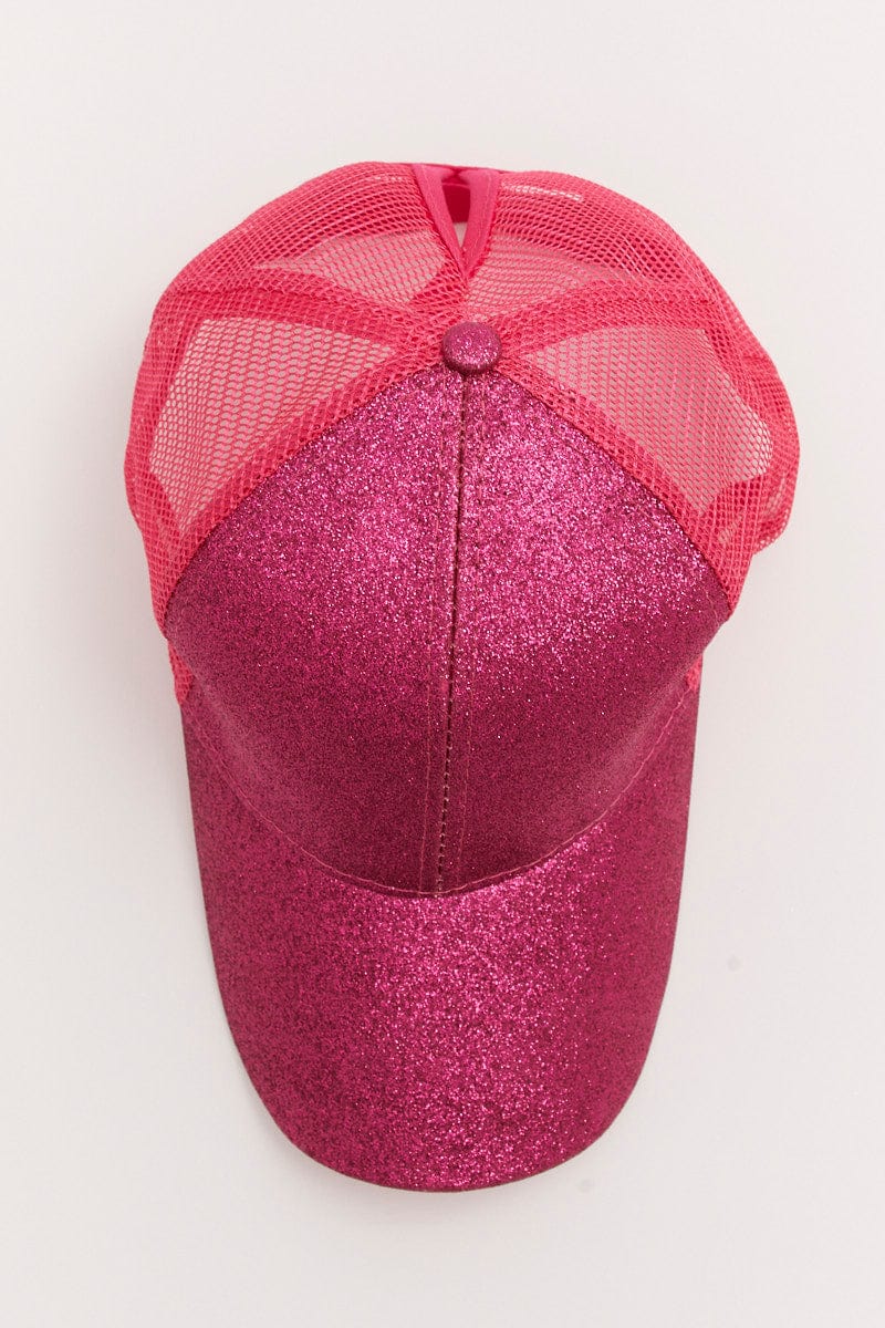 Pink Glitter Trucker Cap for YouandAll Fashion