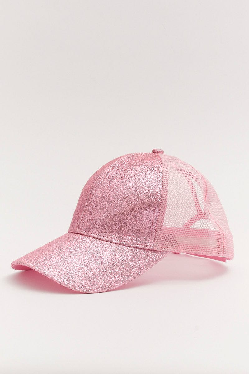 Pink Glitter Trucker Cap for YouandAll Fashion