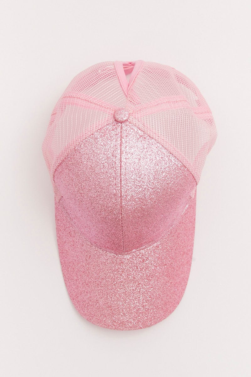 Pink Glitter Trucker Cap for YouandAll Fashion